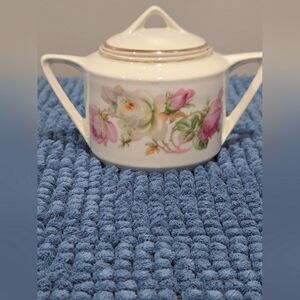 Vintage Sugar Bowl, Floral Design Gold Rimmed, Germany 27